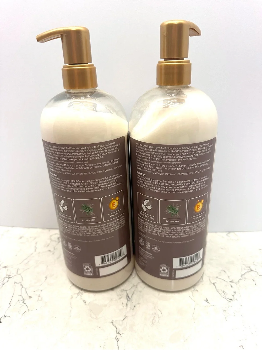 TWO Shea Moisture Coconut Oil Moisture & Smooth Conditioner 34oz w/ Rosemary
